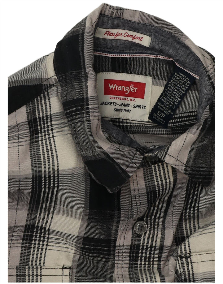 WRANGLER Mens Flannel Shirt Small Black Check Cotton