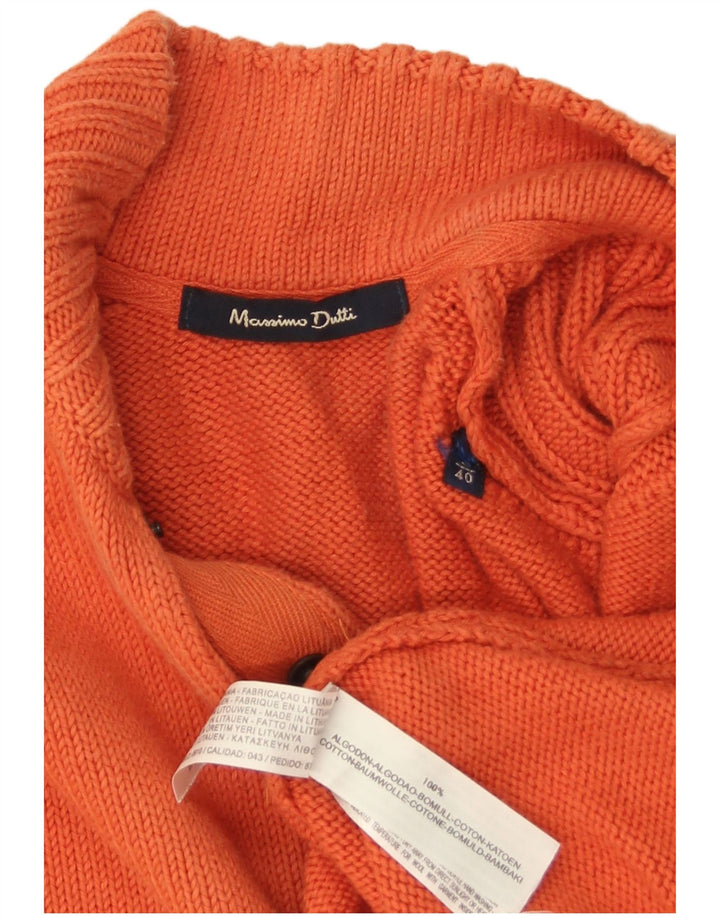 MASSIMO DUTTI Muški pulover s dugmadima i ovratnikom Veliki narančasti pamuk