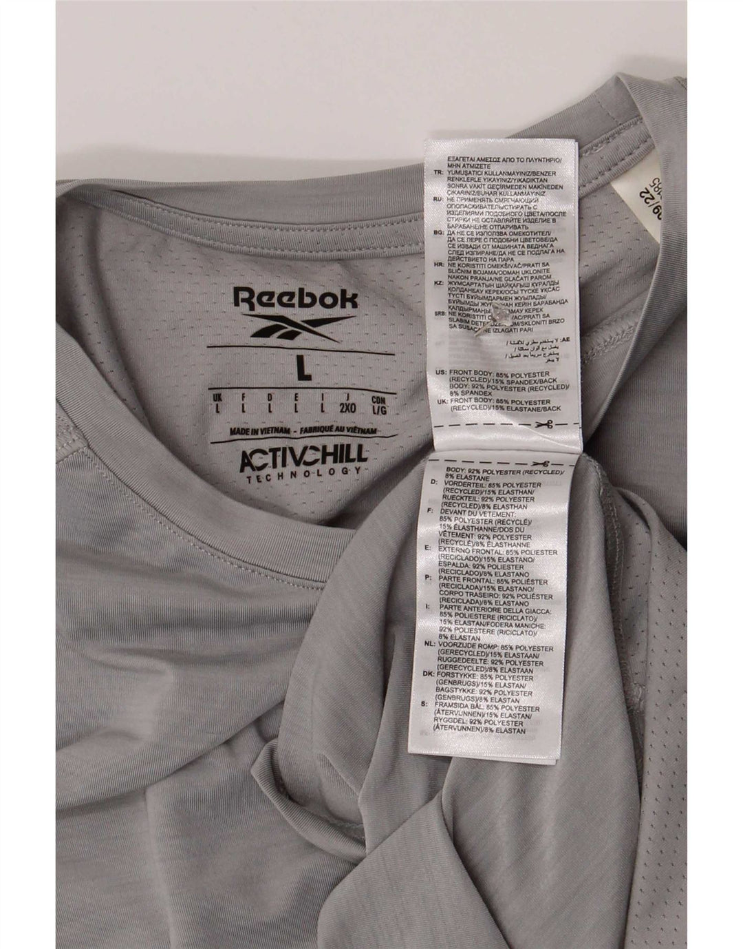 Reebok muška majica kratkih rukava veliki sivi poliester