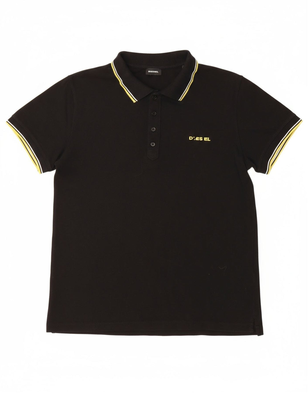 DIESEL Mens Polo Shirt Large Black Cotton