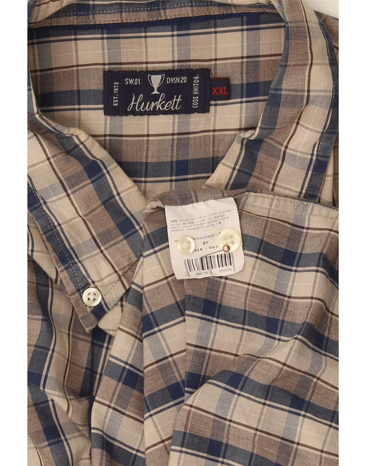 Vintage muška košulja 2XL smeđi karirani pamuk