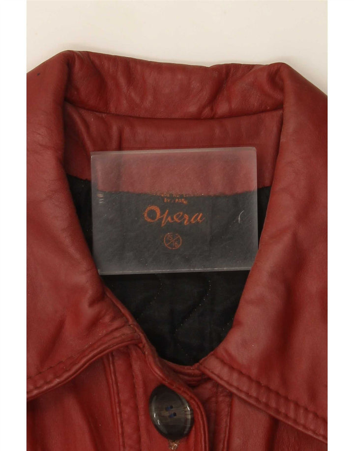 Opera ženski kožni kaput UK 10 Small Burgundy Classic