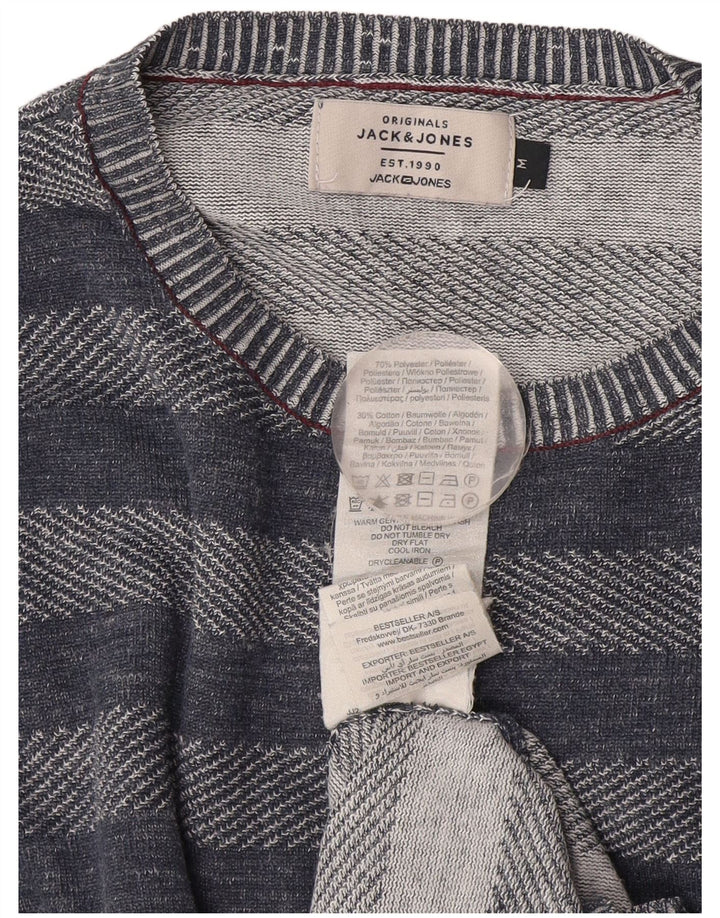 Jack & Jones muški džemper s okruglim izrezom srednje tamnoplave pruge