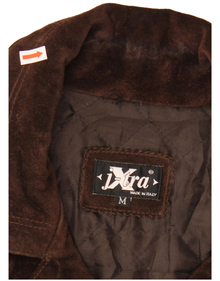 VINTAGE ženska prevelika prevelika jakna od brušene kože UK 14 Srednje smeđa