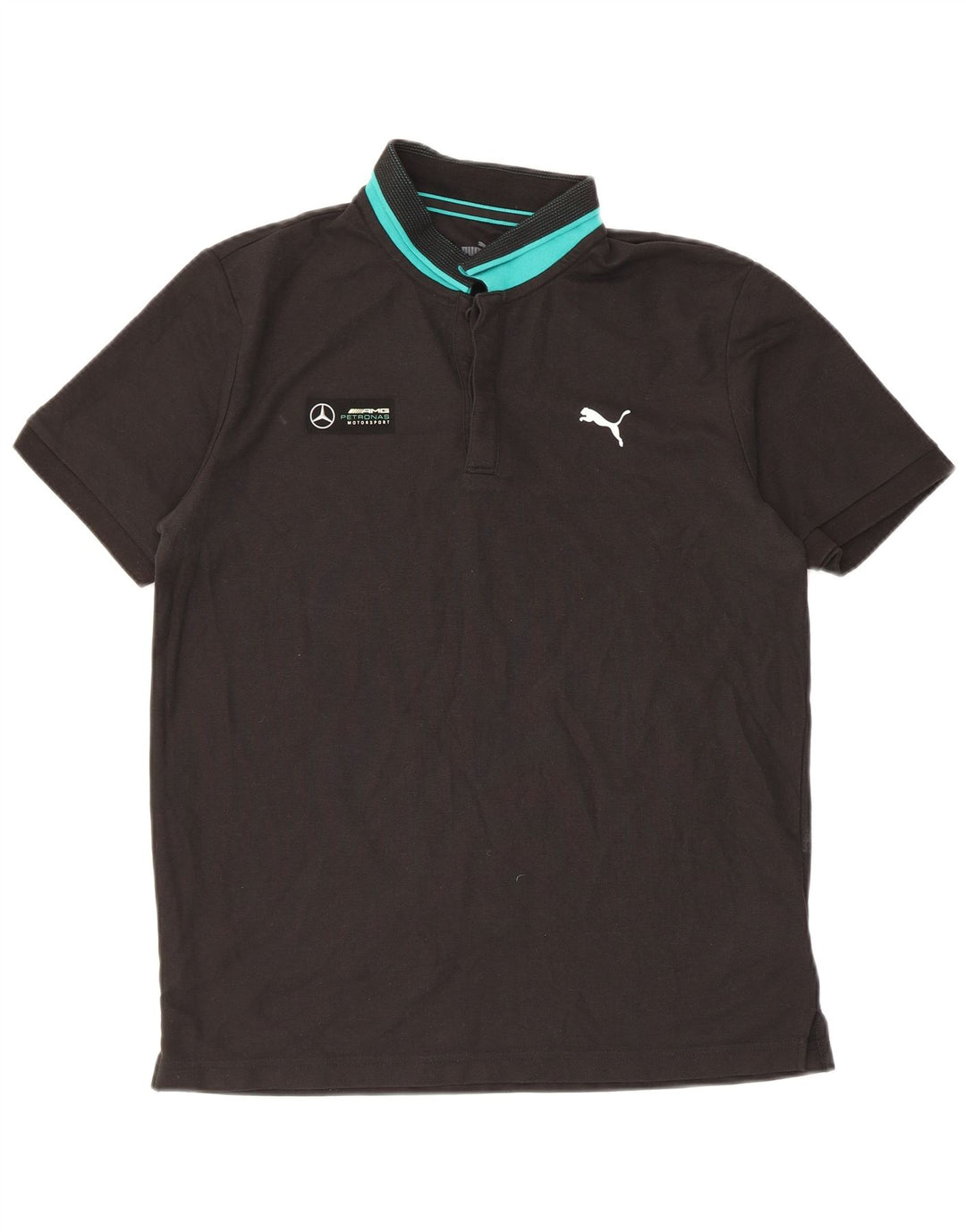 Puma muška polo majica srednje crne boje, pamuk