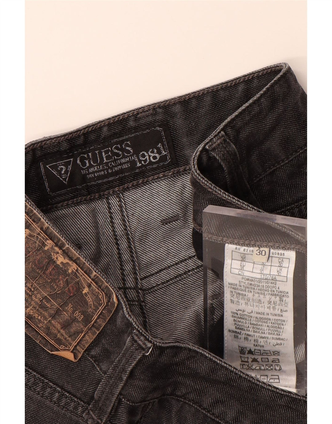 GUESS Mens Straight Jeans W30 L30 Black Cotton Vintage Guess and Second-Hand Guess from Messina Hembry 