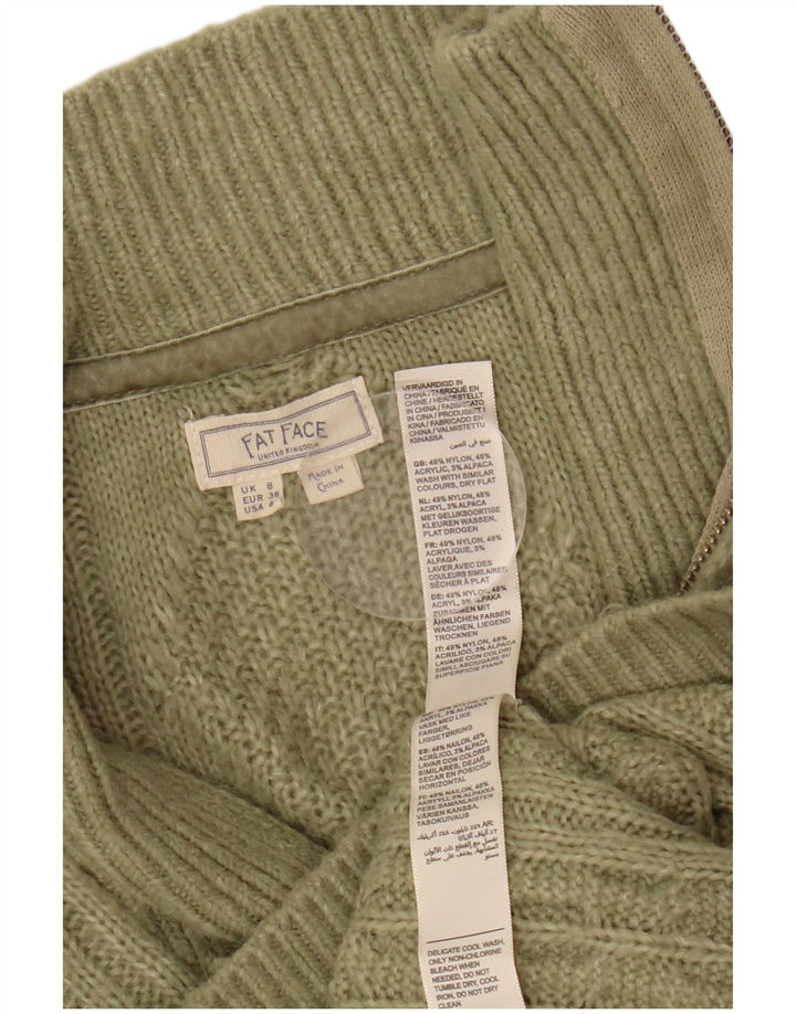 FAT FACE Ženski džemper s izrezom s patentnim zatvaračem UK 8 Small kaki Argyle/Diamond