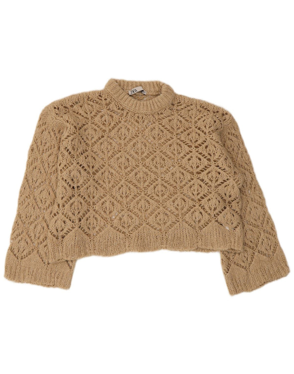 Zara ženski pulover s okruglim izrezom UK 10 Small Beige