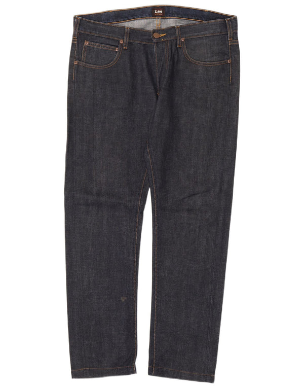 Lee Mens Daren Straight Jeans W34 L32 Mornarsko plavi pamuk
