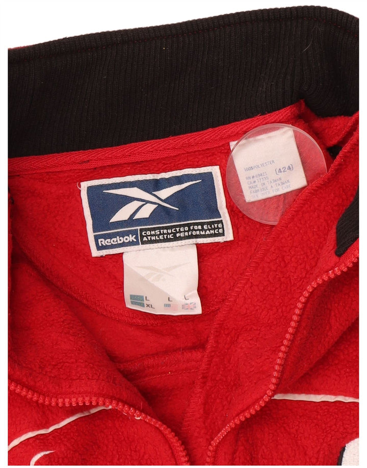 Reebok muška džemperica od flisa s patentnim izrezom Wisconsin, veliki crveni poliester
