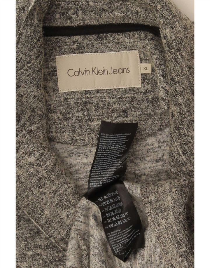 Calvin Klein Jeans ženski gornji kaput UK 18 XL sivi flekasti poliester