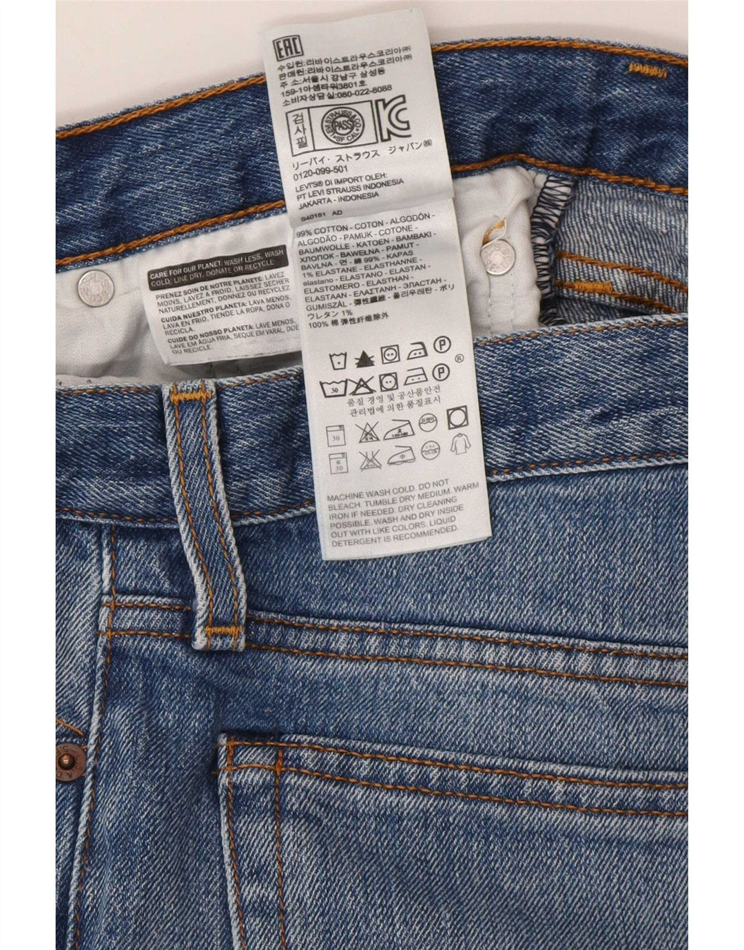 Levi's ženske uske traperice W27 L26 plavi pamuk