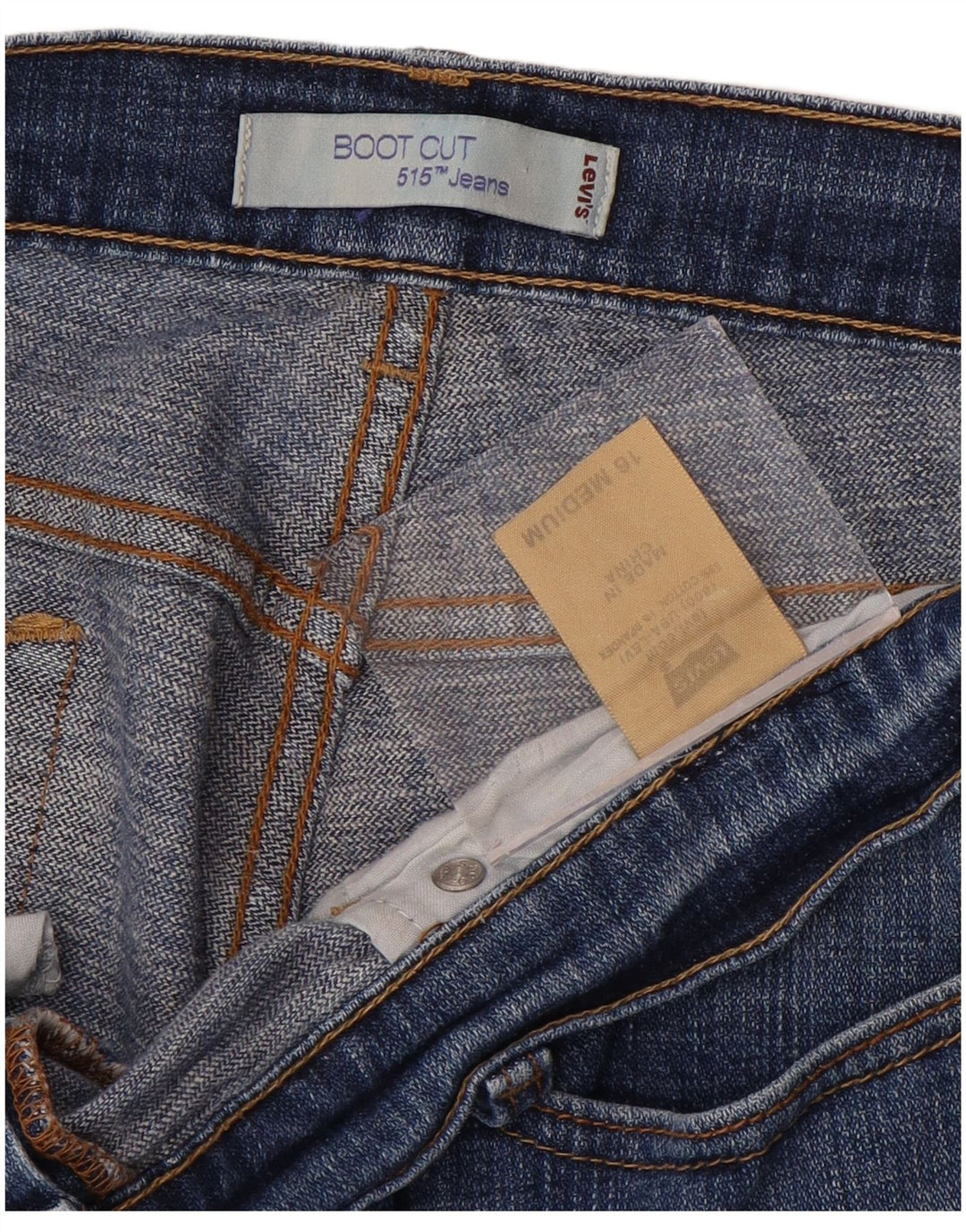 LEVI'S Ženske 515 Bootcut traperice US 16 2XL W36 L31 Plavi pamuk