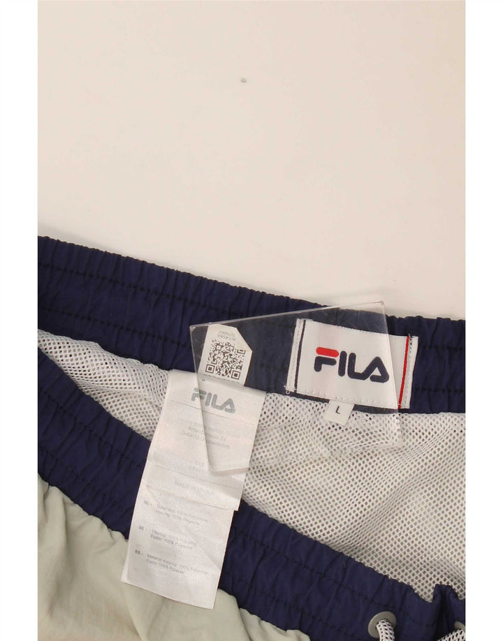 Fila muške kratke sportske hlače s grafičkim motivima, veliki sivi poliester