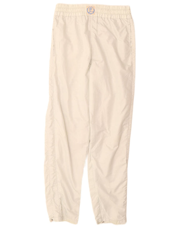 Vintage ženske vjetrovke hlače UK 12 srednje bijele boje od poliestera