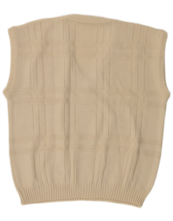 VINTAGE muški prsluk bez rukava IT 52/54 veliki sivo bijeli poliakril