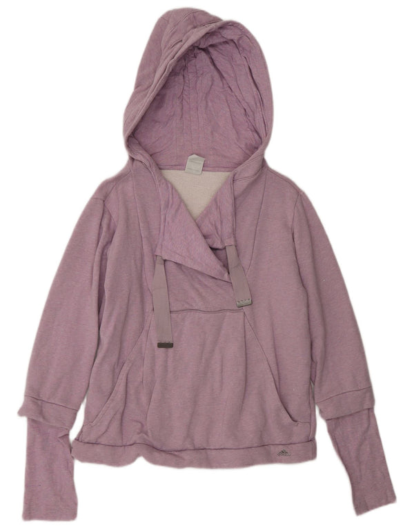 ADIDAS Womens Hoodie Jumper UK 18 XL Purple Cotton