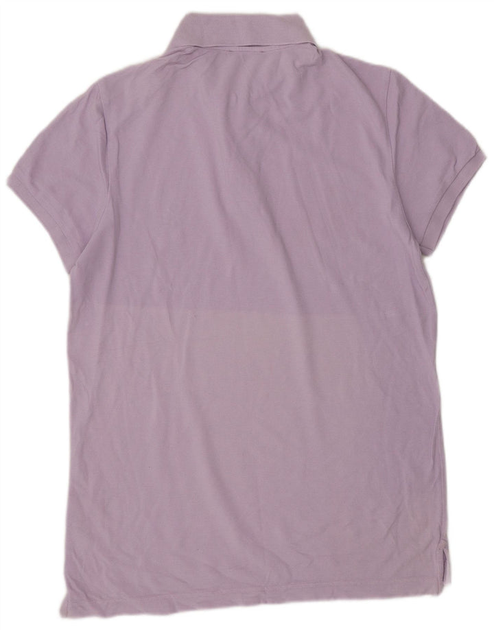 BENETTON Mens Polo Shirt Large Purple Cotton
