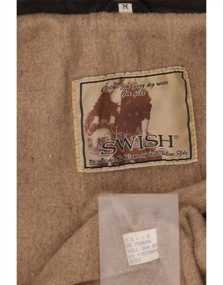 Swish ženska velika kožna jakna UK 14 srednje smeđa koža