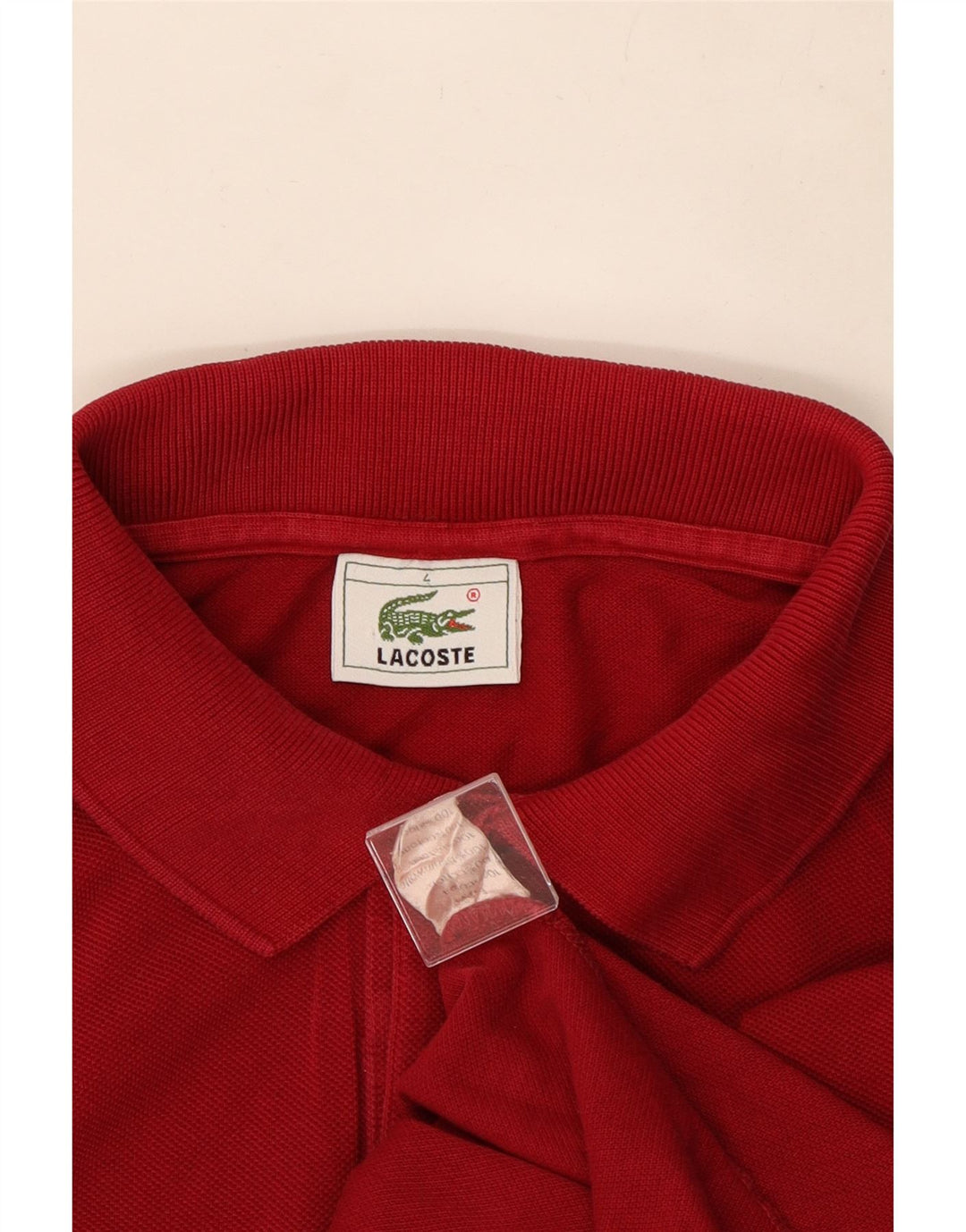 Lacoste muška polo majica dugih rukava, veličina 4, srednje crveni pamuk