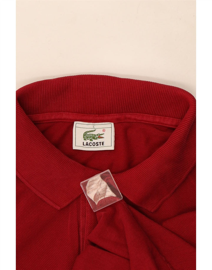 Lacoste muška polo majica dugih rukava, veličina 4, srednje crveni pamuk