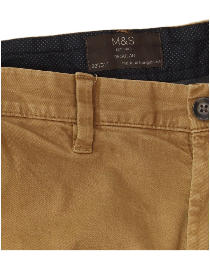 Marks & Spencer muške ravne obične chino hlače W30 L31 bež
