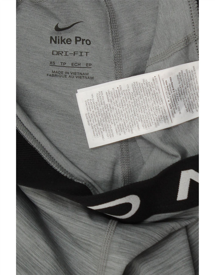 NIKE Ženske Dri Fit Graphic Leggings UK 4 XS sivi flekasti poliester