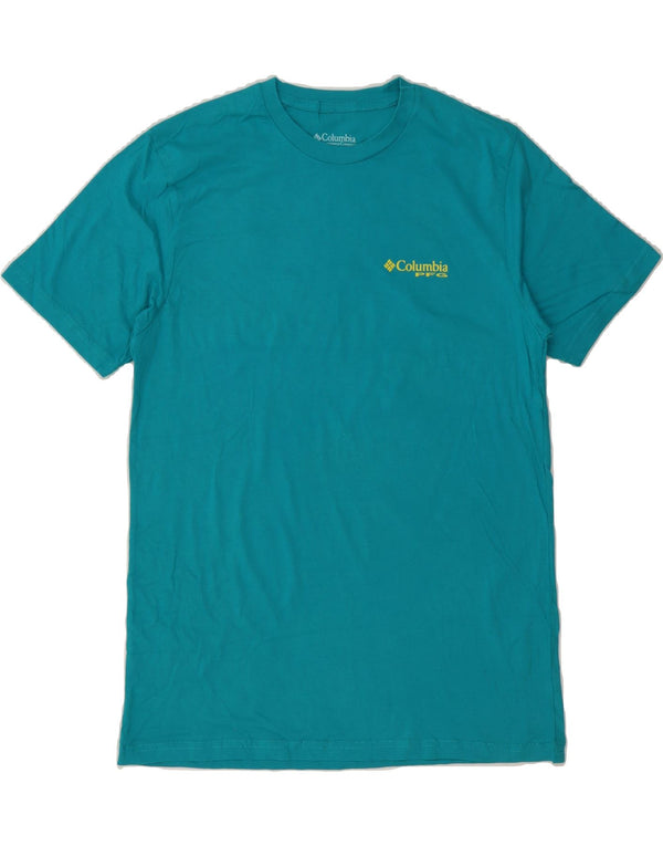 COLUMBIA Mens Graphic T-Shirt Top Medium Turquoise Cotton
