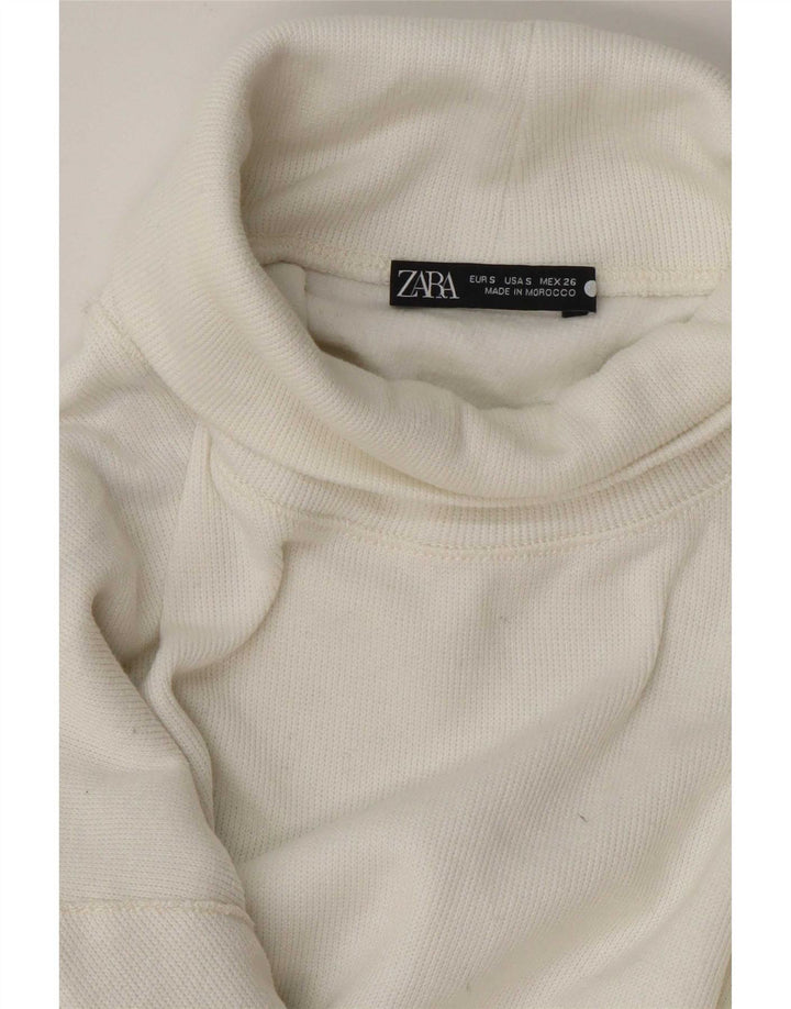Zara ženski kratki kratki pulover s rol izrezom UK 10 Mali bijeli