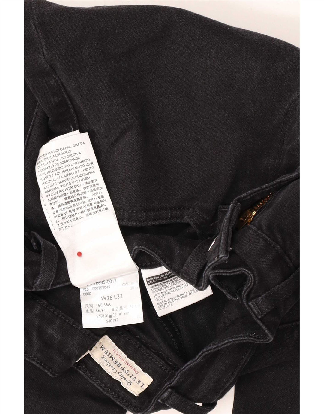 Levi's ženske 715 Bootcut traperice W26 L32 crni pamuk