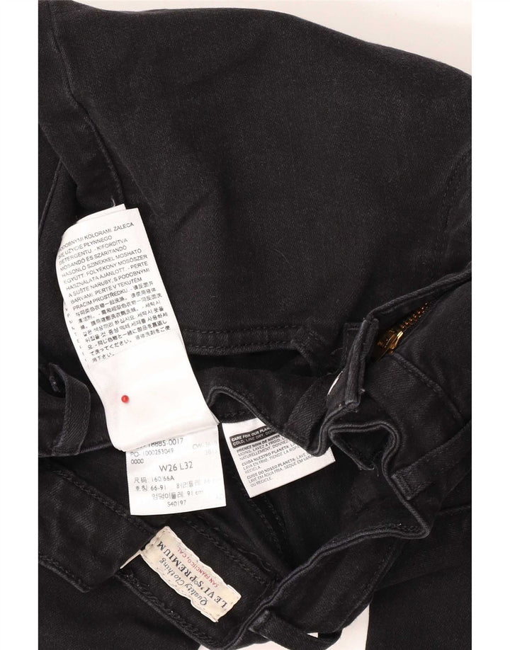 Levi's ženske 715 Bootcut traperice W26 L32 crni pamuk