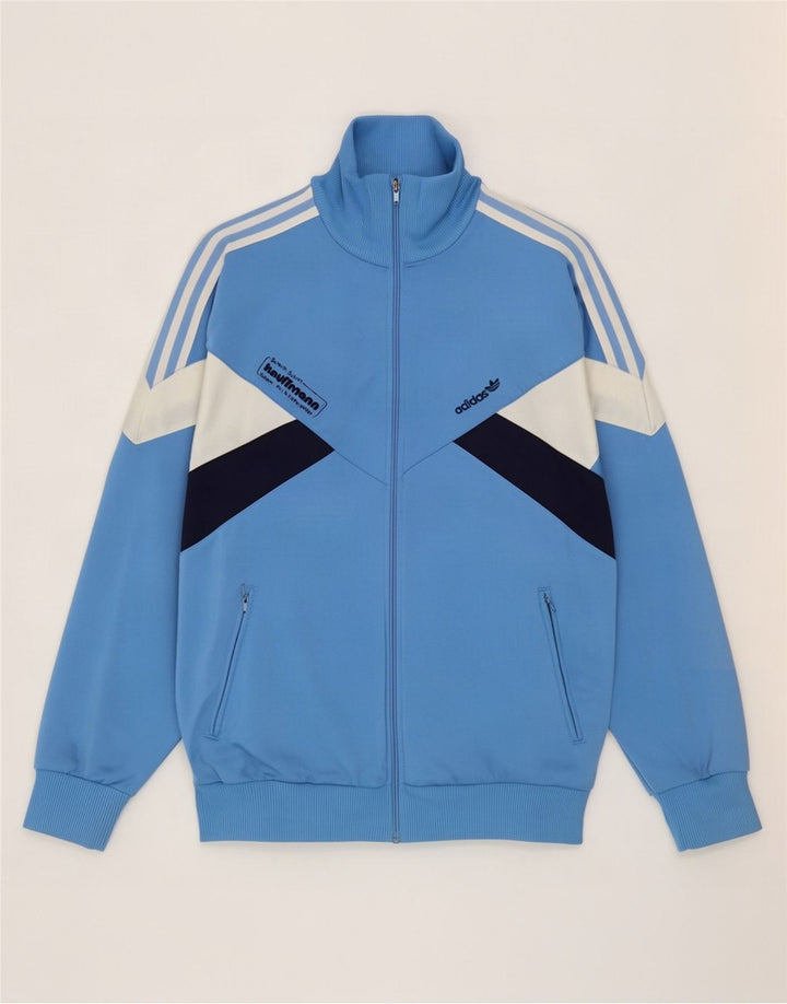 Adidas muška grafička trenirka, gornja jakna, poliester srednje plave boje