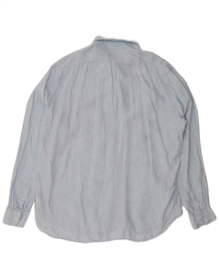 J. CREW Muška visoka klasična košulja 2XL od plavog lana