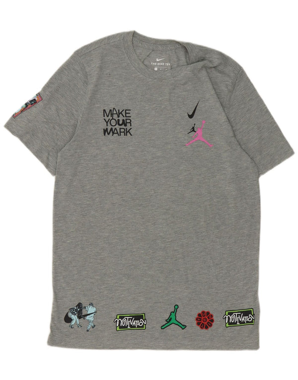 Nike Dri Fit Graphic majica kratkih rukava Srednje sivi poliester