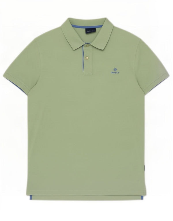 Gant Mens Polo Shirt Medium Green Cotton