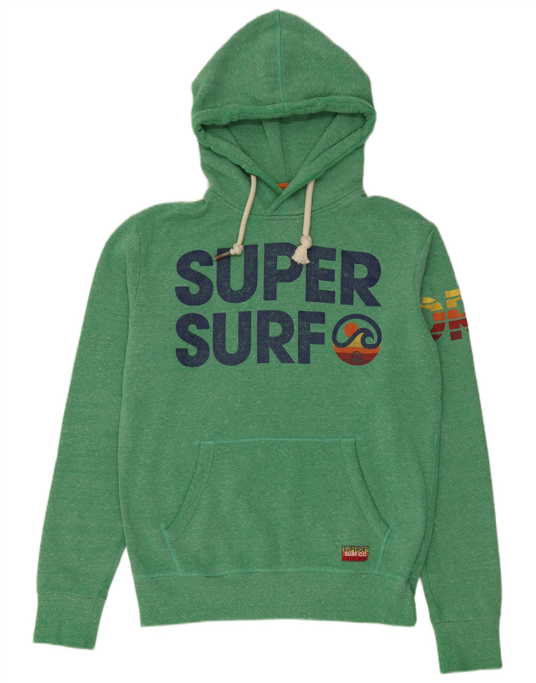 Superdry muška majica s kapuljačom s kapuljačom, srednji zeleni pamuk