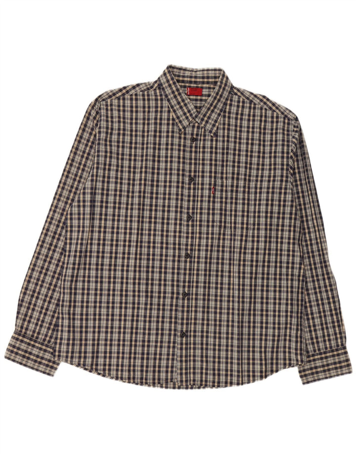 LEVI'S muška košulja XL tamnoplavi karirani poliester