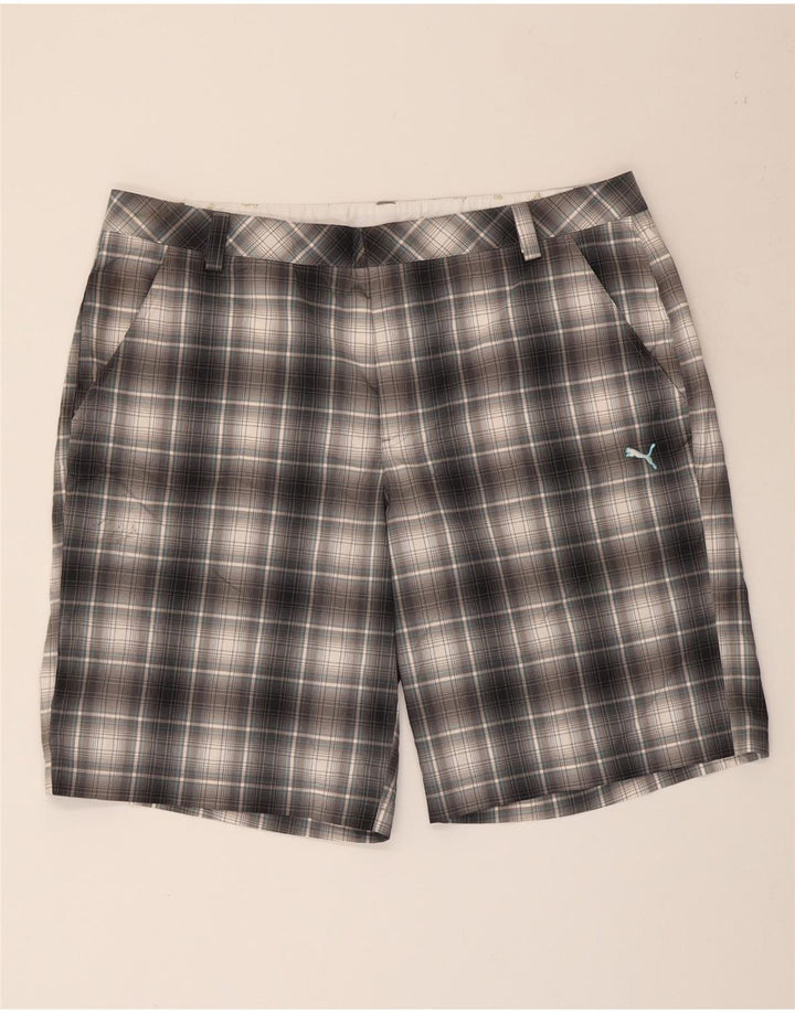 Puma muške chino kratke hlače W40 XL sivi karirani poliester