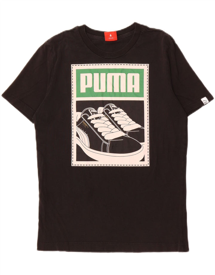 PUMA Mens Graphic T-Shirt Top XS Black Vintage Puma and Second-Hand Puma from Messina Hembry 