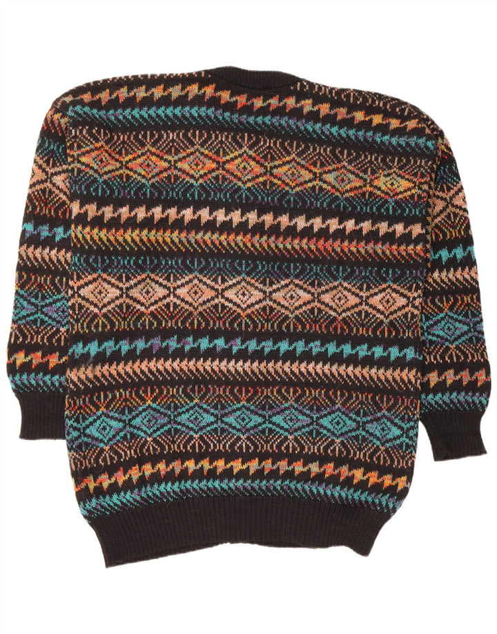 VINTAGE muški kardigan pulover veliki crni geometrijski