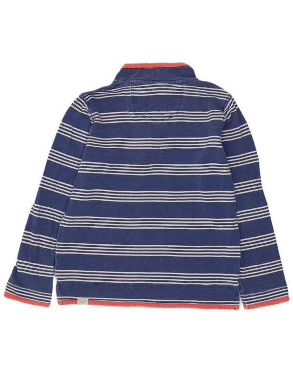 Pamuk na plave pruge Fat Face Boys Sweatshirt s izrezom na patentni izrez 12-13 godina