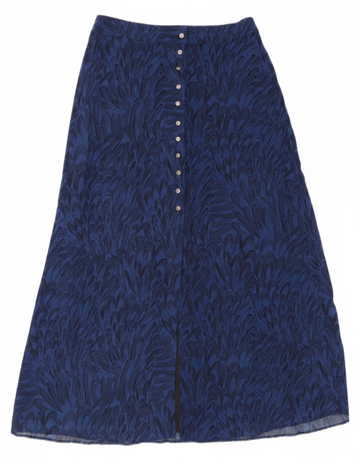MINT VELVET Womens Abstract Pattern Maxi Skirt UK 10 Small W30  Blue