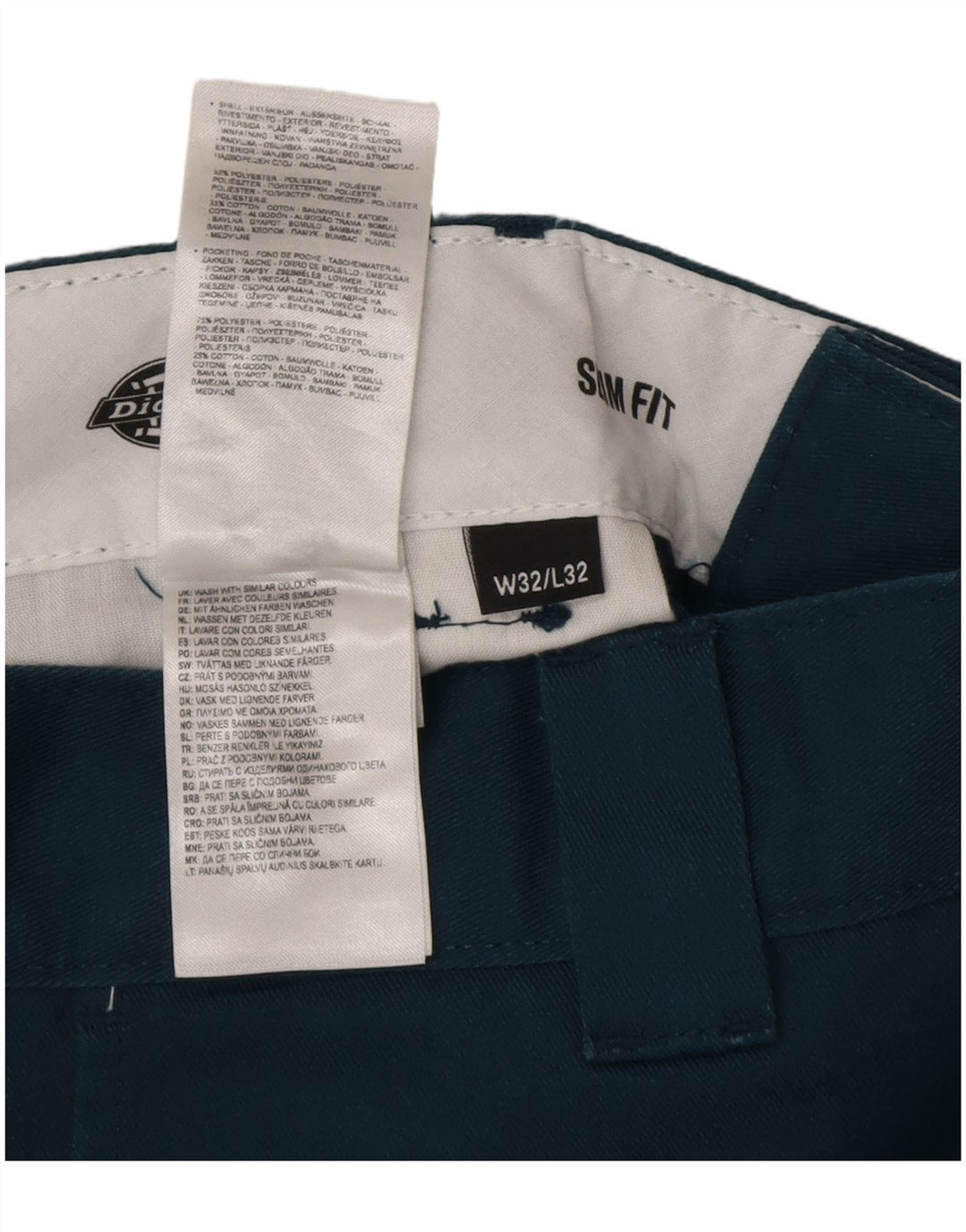 Dickies muške uske chino hlače W32 L32 plavi poliester