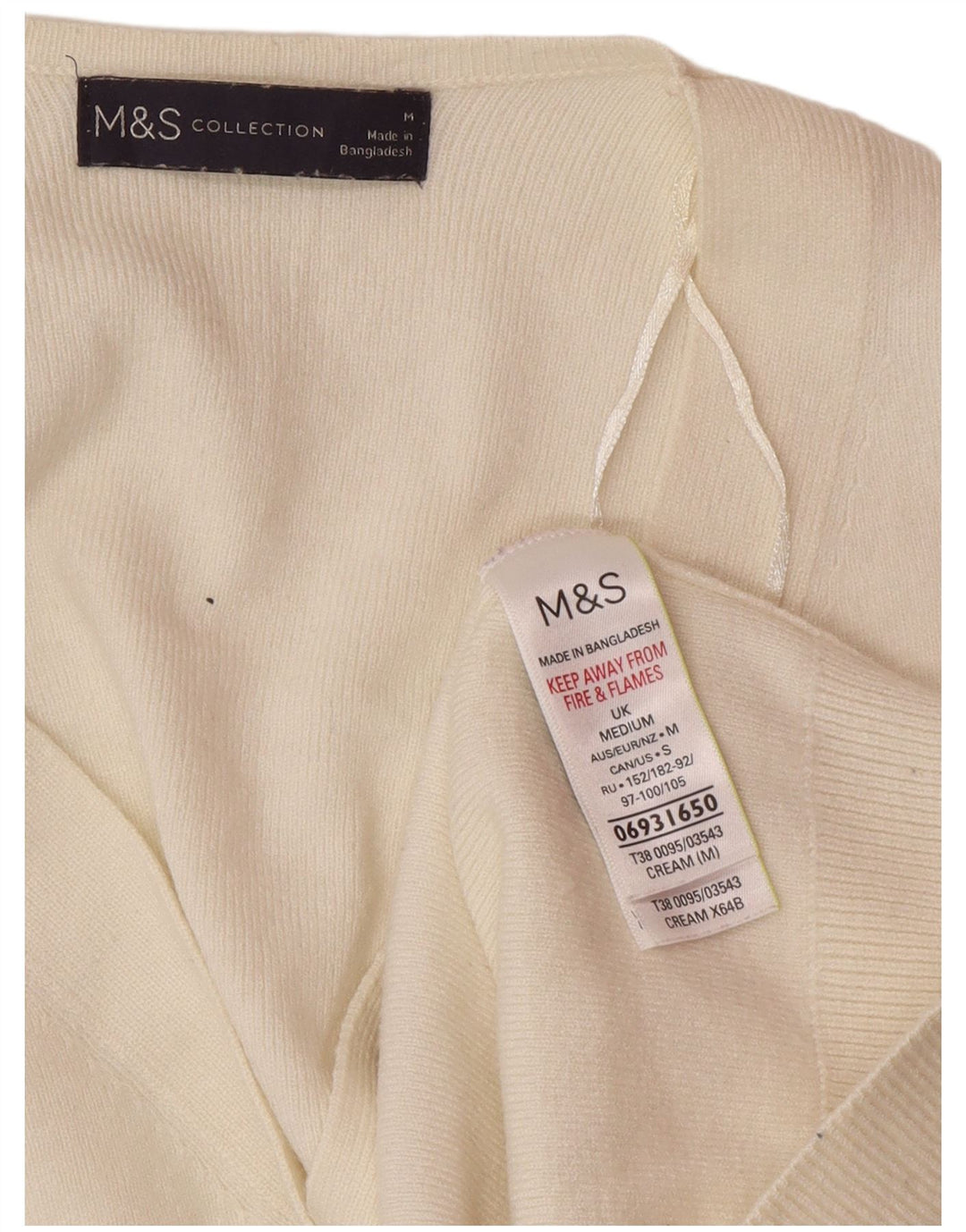 Marks & Spencer ženski kardigan pulover UK 14 srednje bijele viskoze