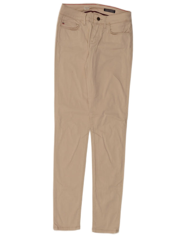 Tommy Hilfiger Womens Venice RW Skinny Casual Trousers W26 L32 Beige Cotton