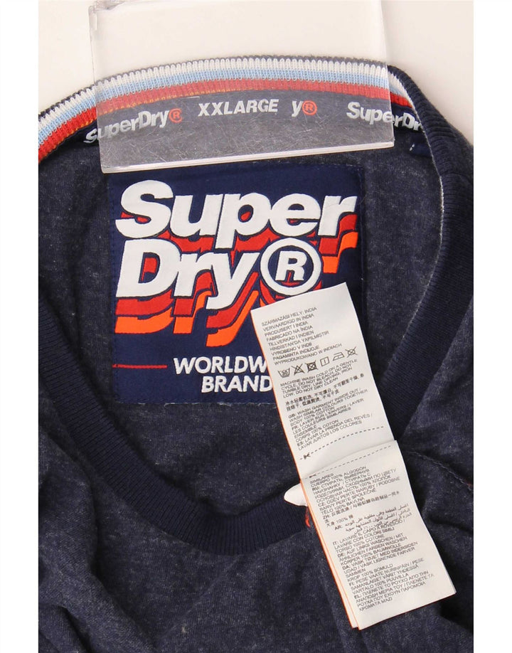Superdry muška majica kratkih rukava 2XL plavi pamuk