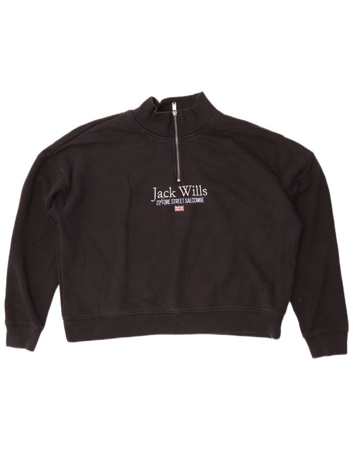 Jack Wills Ženska prekomjerna majica s motivom UK 16 Velika crna