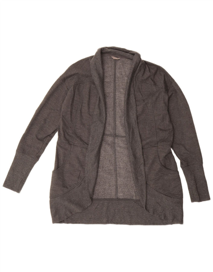 Eddie Bauer ženski preveliki otvoreni kardigan pulover UK 10 Mali sivi pamuk