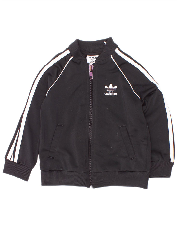 Gornja jakna od trenirke Adidas Baby Boys 9-12 mjeseci, crni poliester