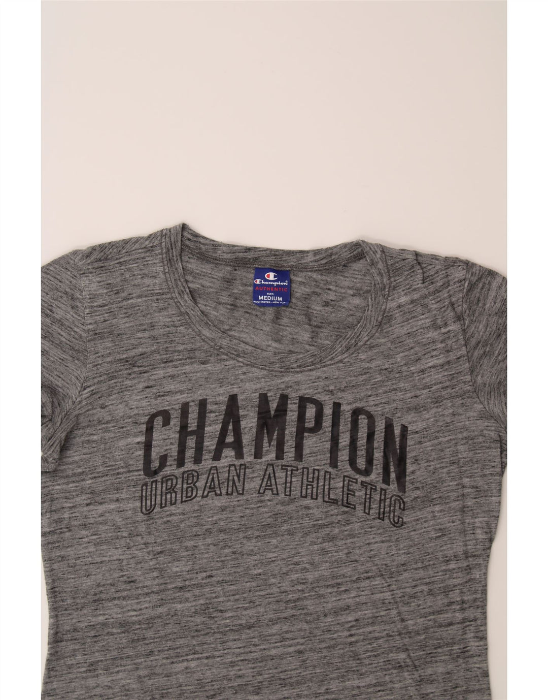CHAMPION Womens Graphic T-Shirt Top UK 14 Medium Grey Flecked Vintage Champion and Second-Hand Champion from Messina Hembry 
